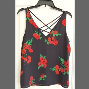 Express Floral Sleeveless Blouse - Size S